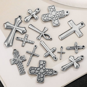 Vintage roestvrijstalen kruisbedels hanger waterdicht <span class=keywords><strong>DIY</strong></span> voor kettingen armbanden sieraden maken permanente vindingen - Product Image 3