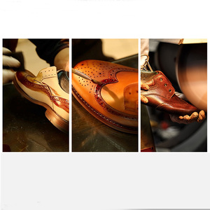 Chaussures Biyate Nouvelle arrivée Chaussures Derby mode haut de gamme imprimées à la main Chaussures habillées en cuir véritable pour hommes - Product Image 5