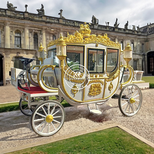 Vente flash - Carrosse de mariage royal électrique de luxe à 4 roues, nouveau style, charrette de chevaux luxueuse - Product Image 1