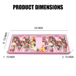 Caja de Regalo en Forma de Letra MUM, Rellenable, con Diseño Floral de Chocolate y Fresas, para el Día de la Madre - Product Image 2
