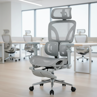 Chaise de bureau exécutive ergonomique à dossier haut, design moderne, réglable en hauteur, avec repose-pieds et appui-tête