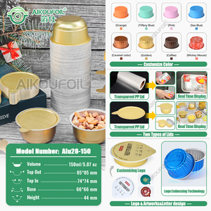 Boss 150Ml Vòng Vàng Thịt Có Thể Tin Xu Hướng Lá <span class=keywords><strong>Container</strong></span> Thực Phẩm An Toàn Lá <span class=keywords><strong>Container</strong></span> Thực Phẩm Cup Bao Bì Với Lá Hộp - Product Image 3