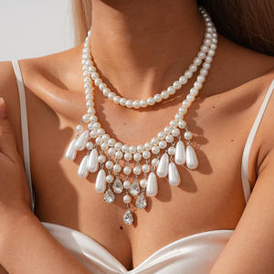 สร้อยคอแฟชั่นสไตล์พังก์ ประดับมุกเทียมทรงหยดน้ำ พร้อมพู่ห้อย ดีไซน์สองชั้น แนวบาโรก หรูหรา ระดับไฮเอนด์ ปี <span class=keywords><strong>2026</strong></span> - Product Image 1