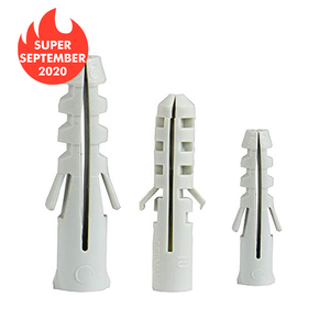 Super September 5mm 6mm 8mm Pvc Expansion Furniture Fasteners Fixing Nylon Plastic Drywall Wall Plugs Anchor for Insulation