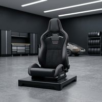 Paire universelle de sièges baquet sport Recaro de course avec fibre de carbone et cuir, sièges intérieurs arrière de voiture étanches Plug & Play
