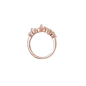 Bague ajustable en argent S925 Wenchi pour femme, design couronne tendance ouverte avec composants de bijoux DIY pour perles, modèle 16775 - Product Image 5