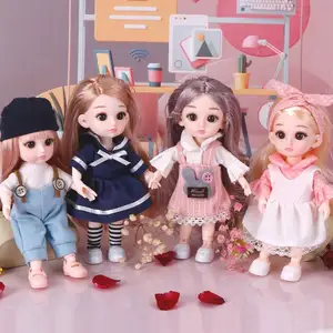 Últimas chegadas Boneca Princesa Set 13 Articulações 3D Boneca Crianças Meninas Brinquedos Baby Doll Set Toy Para Meninas
