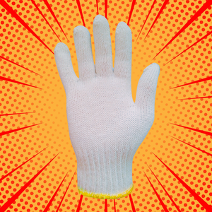 Guantes de Trabajo de Algodón con Puño Tejido Antideslizante, Duraderos, de Uso General, Blancos con Puño Verde - Product Image 4