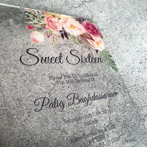 Carte d'invitation imprimée personnalisée avec enveloppe sceau de cire auto-scellant cartes de vœux faites à la main invitation de <span class=keywords><strong>mariage</strong></span> en acrylique - Product Image 4