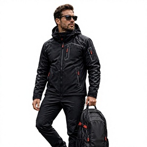 Poche poitrine angulaire, fermeture éclair asymétrique élégante et imperméable avec tirette rouge - Product Image 1