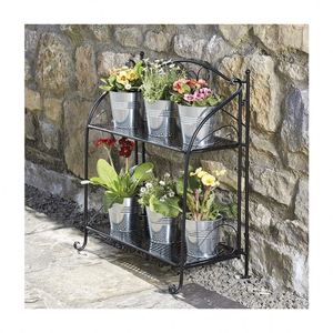 Plant Pot Stand Garden Flower Herb Display Folding Tiered Shelving for Outdoor &amp; Indoor - Product Image 3