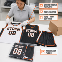Paquete de Uniforme de Baloncesto Personalizado de 3 Piezas, Camisetas y Pantalones Cortos para el Equipo Local y Visitante, Nombre y Número Personalizados, Proveedor para Clubes