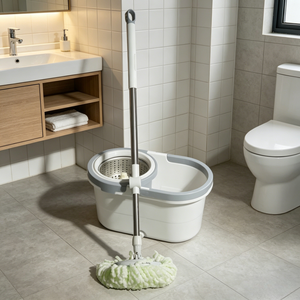 Système de serpillière rotative en microfibre et seau le plus vendu, ensemble serpillière et seau avec mécanisme d'essorage pour le nettoyage des sols - Product Image 1