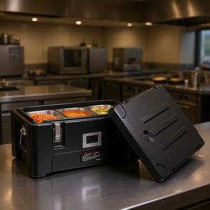 Boîte isotherme Vevor 36Qt en acier inoxydable à 3 compartiments avec chargement par le haut pour la restauration et l'hôtellerie - Product Image 2