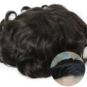 Prothèse capillaire en cheveux naturels, base en PU ultra-fine injectée en V, système de remplacement capillaire 100% cheveux naturels pour hommes - Product Image 3