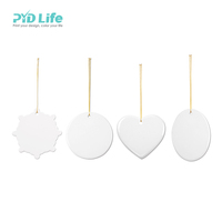 Ornements de Noël en céramique à sublimation PYD Life 2026, décorations suspendues à transfert thermique, cadeaux personnalisés en gros