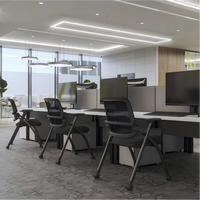 Chaise de bureau ergonomique en maille, design minimaliste moderne, empilable, adaptée aux immeubles de bureaux, écoles et bibliothèques