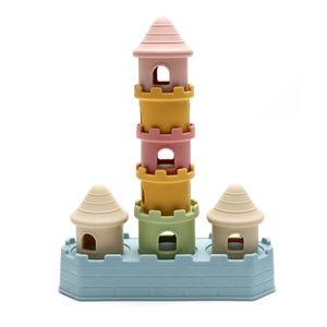 Nouveauté 0-24 mois Jouet éducatif en silicone pour bébé Construction de château Empilage Écologique Non toxique - Product Image 6