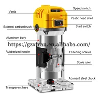 Recortadora Eléctrica de Bordes de Madera de 1300W, Aleación de Aluminio, Velocidad Ajustable, Recortadora Manual para Trabajar la Madera con Fresa de 6.35mm