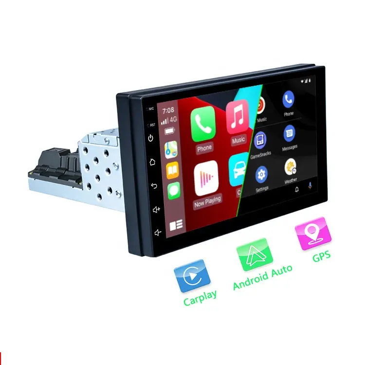 1 Din autoradio universale regolabile Android 11 7 pollici IPS Touch Screen FM Quad-Core navigazione GPS Carplay Android Auto