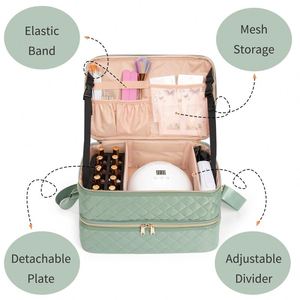 Free Sample Multifunctional Makeup Trolley Case <b>Nail</b> <b>Polish</b> <b>Organizer</b> Table Cosmetic Storage Toiletry Bag with Trays & Drawers - Product Image 6