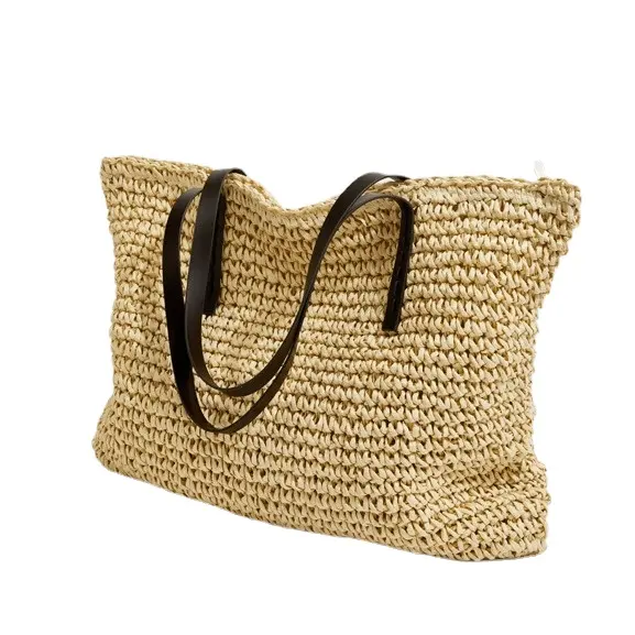 Nuevo bolso de playa de paja bolso de hombro para mujer moda japonesa y coreana simple viaje de vacaciones de ocio