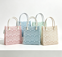 Sac de plage rectangulaire en dentelle crochetée imperméable, cabas ajouré en dentelle, sac à bandoulière, sac à main
