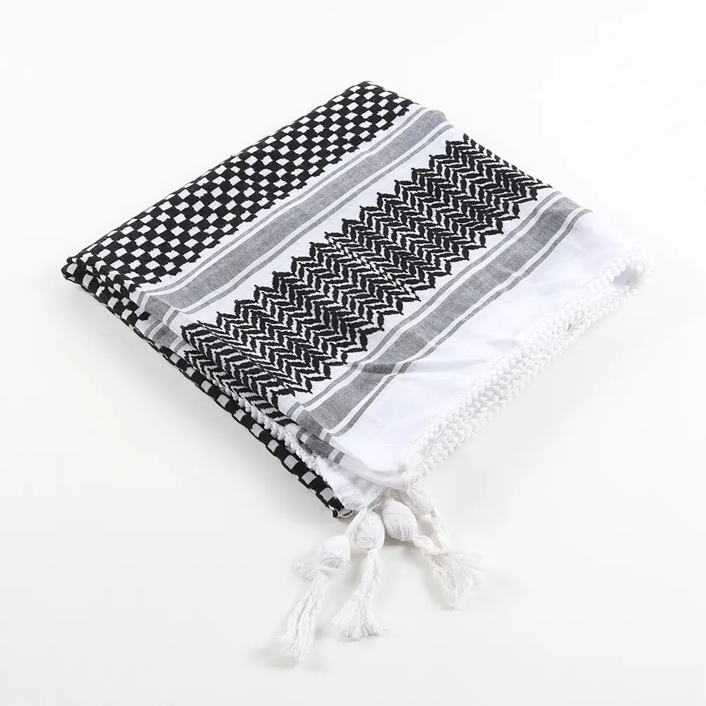 남자의 팔레스타인 스카프 Yashmagh Shemagh Black Arab Men Arafat scarf Keffiyeh with 술