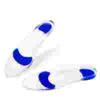 Semelles orthopédiques en gel de silicone transparent bleu, coussinets en gel épais, absorption des chocs, antidérapants, inserts pour fasciite plantaire
