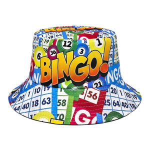 Cappello da Pescatore Reversibile Personalizzato con Stampa BINGO, Numeri del Gioco, Tesa Larga, Divertente per Feste Estive, Unisex <span class=keywords><strong>Uomo</strong></span> <span class=keywords><strong>Donna</strong></span>, Gorra OEM - Product Image 1