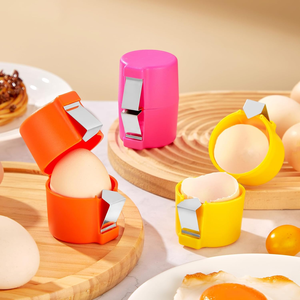 Nouveauté 2025 : Tranche-œufs écologique en plastique et acier inoxydable – Outil de cuisine créatif pour ouvrir les œufs durs ou crus - Product Image 4