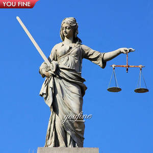 美しい大理石の屋外の正義の像 - Product Image 4