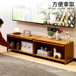 Mueble de TV Moderno de Madera con Puerta de Vidrio y Gabinete de Almacenamiento para Sala de Estar, Uso Doméstico, Diseño de Pie para Apartamentos Pequeños - Product Image 3