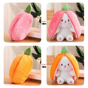 ตุ๊กตากระต่ายนุ่มนิ่มน่ารัก 2 in 1 แบบกลับด้านได้ พร้อมซิปแปลงหูได้ ของขวัญวันอีสเตอร์ ตุ๊กตาของเล่นนุ่มนิ่ม - Product Image 4