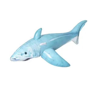 Bestway 41405 Swimming Pool Water Play Toys Realistic Inflatable Shark Ride-On Floats
