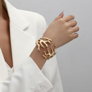Vente chaude mode exagérée en forme spéciale branche d'arbre large bord printemps ouvert Bracelet pour les femmes - Product Image 3
