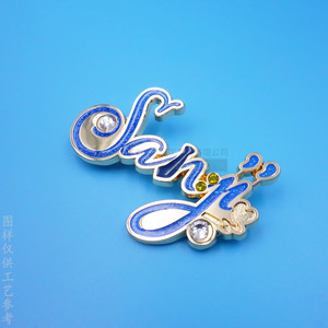 Placa de identificación metálica con diamantes de imitación de 45 mm, aleación 3D para bolsos y equipaje - Product Image 3