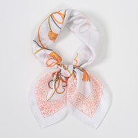 Foulard carré en satin effet soie à rayures, motif agrumes frais et citron, motif fruit d'été doux, pour femme, accessoire décoratif pour le cou