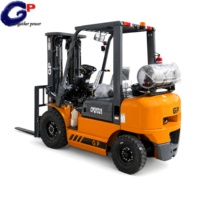 Chariot élévateur à fourche GPL essence 2,5 tonnes, système US IMPCO, moteur Guangqing 4Y, mât 4,5 m, pneus pneumatiques