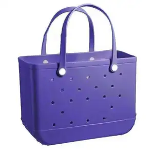 Hot bán EVA bãi biển Tote túi màu vàng EVA bogg Silicone bãi biển lớn Túi màu xám đậm màu xanh lá cây màu đỏ chất lượng cao màu tím màu xanh cho phụ nữ