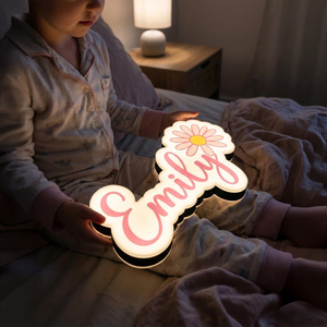 맞춤형 3D 아크릴 이름 LED 라이트 박스 (방 탁상 장식용, 맞춤 문자 디자인 및 따뜻한 조명 포함) - Product Image 1