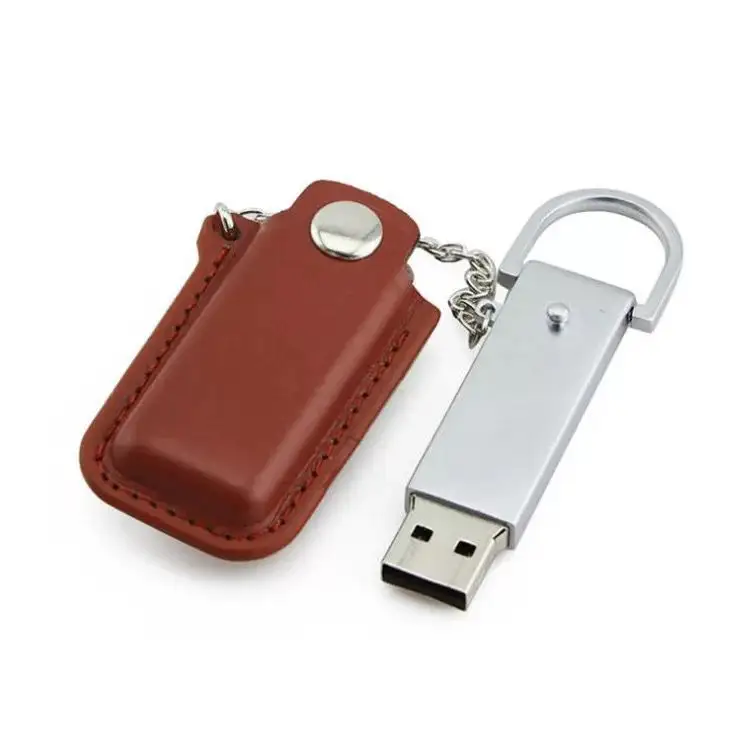 Unidad Flash USB de cuero, capacidad Real de 32GB, 64GB, 8GB, 16GB, para regalo, en oferta