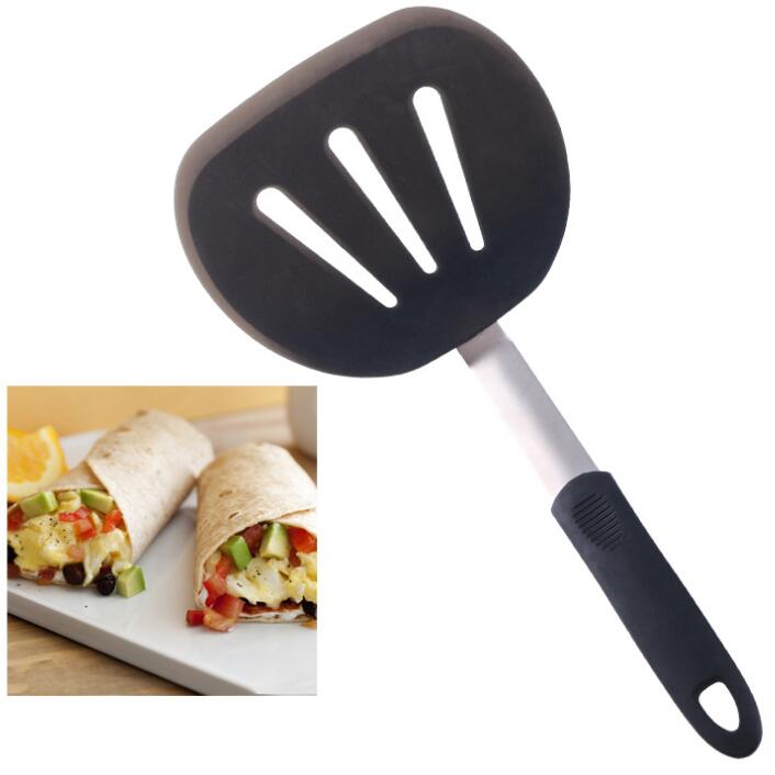 high quality silicone spatula set Cooking long Large Wide Steak Spatulas Slotted Fish Turners silicon spatula set 4pcs baking