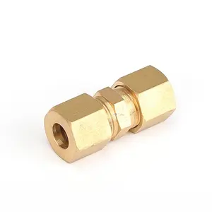 Customized High Quality Copper Fitting Tube Brass coupling 3/8" OD Compression x 3/8" NPT Union Compression Fitting