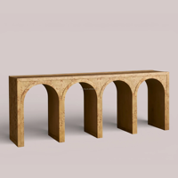 Console moderne en bois de chêne massif, table console de luxe de grande taille pour l'entrée, le salon, meubles de salon