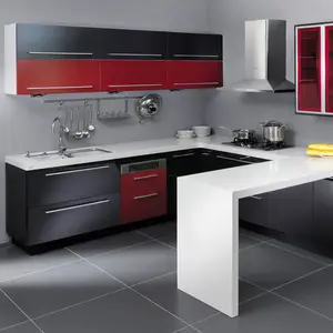 Armoires de cuisine en forme de u, de style british, meubles de cuisine modulaires avec plan de prix