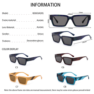 Marchio di design Vintage occhiali da sole 2025 quadrati collezione di occhiali in giallo viola blu rosso <span class=keywords><strong>con</strong></span> gli occhiali UV400-all'ingrosso - Product Image 3