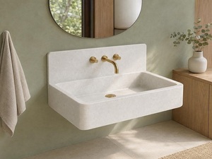 Lavabo de salle de bain moderne en marbre de haute qualité, vasque de comptoir, cuvette de lavabo, équipement sanitaire de luxe premium - Product Image 1