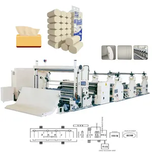 Rollo de papel higiénico completamente automático, línea de producción de embalaje, maxi rollo, máquina rebobinadora de papel higiénico de alta velocidad