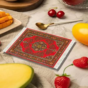 Posavasos con Forma de Alfombra, Posavasos Pequeños con Forma de Borla, Posavasos Decorativos Aislantes de Estilo Étnico Árabe Retro Personalizados - Product Image 4
